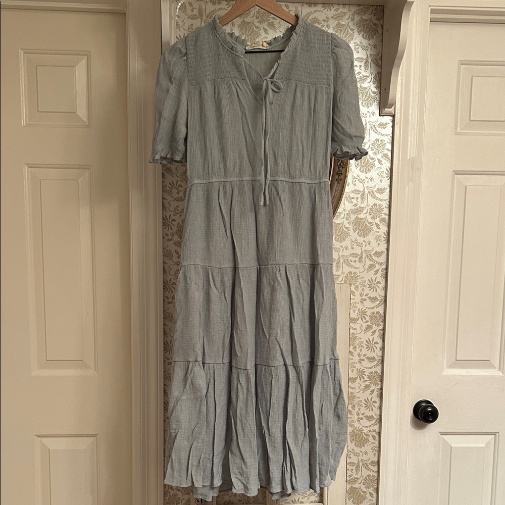 Sweet Wanderer Light Blue Midi Dress